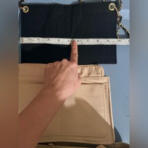 Beige black Leather Wallet inserts 3 pcs